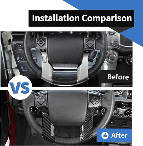 Miniatura 2 de Voodonala Funda decorativa para volante de 4Runner para Toyota Tacoma 2014-2021 Tundra Sequoia 2018-2021 Toyota 4Runner SUV 2010-2021