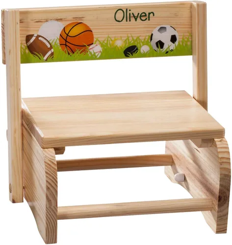 Miniatura 8 de Banqueta infantil personalizada 2 en 1 y silla, personalizada con el nombre del niño, diseño de dinosaurio
