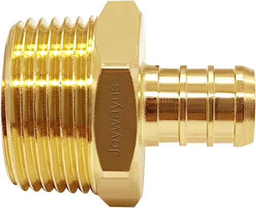 Miniatura 2 de Joywayus Acoplamiento de tubería PEX de latón, adaptador de montaje de tubería macho NPT de 1/2" PEX x 3/4" (paquete de 5)