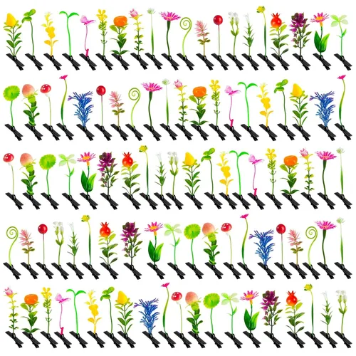 Miniatura 10 de 50 pinzas para brotes de hierba, horquillas de flores para mujeres, niñas, niños, fiesta, escuela