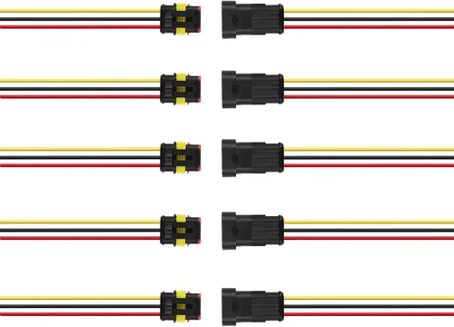 Miniatura 2 de Kit de conectores eléctricos automotrices 3 pines impermeables conectores de cables eléctricos conectores de terminales de batería, enchufe de cable