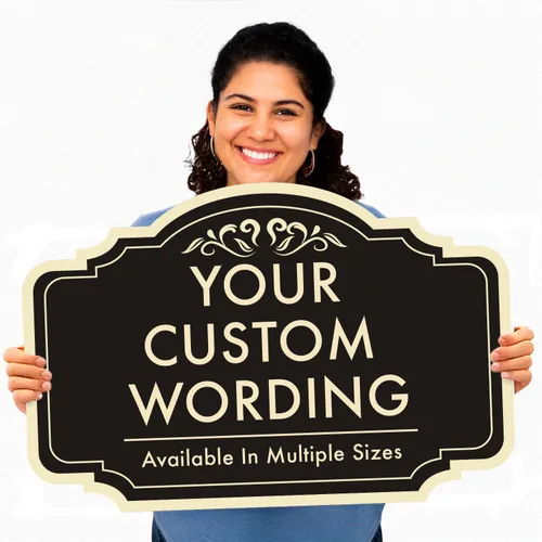 Miniatura 8 de Letreros decorativos de metal personalizados, aluminio personalizado, letreros de entrada personalizados, impermeables, diseño 2 carbón negro de 10