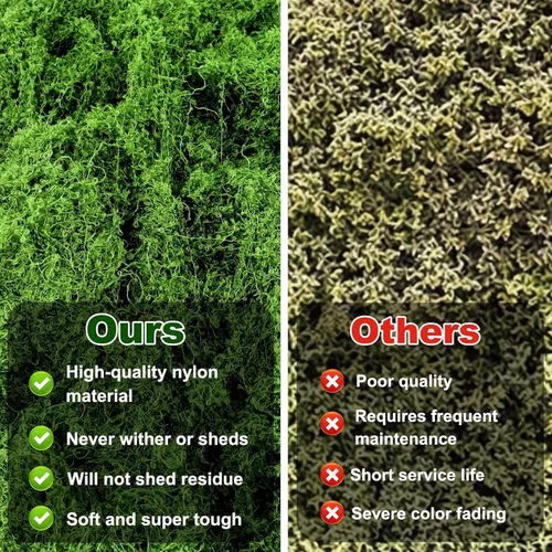 Miniatura 2 de Musgo verde falso para plantas en macetas de interior, 10.6 onzas, decoración de musgo sintético artificial para manualidades, jardín de hadas