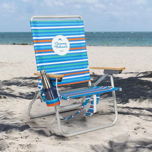 Miniatura 2 de Tommy Bahama 4-Position Extended seat Height Easy in-Easy Out Folding Backpack Beach Chair