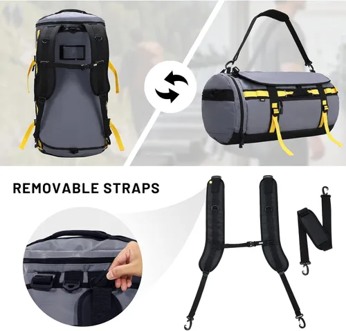 Miniatura 44 de MIER Mochila deportiva grande con compartimento para zapatos, resistente y resistente al agua, azul marino, 45L