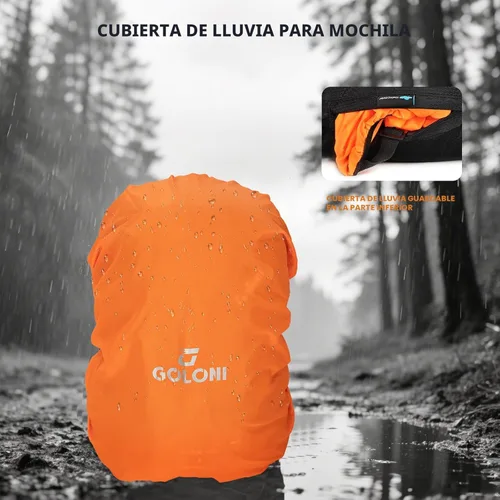 Miniatura 3 de Mochila de senderismo de 45L con cubierta para lluvia, mochila de camping ligera plegable para senderismo, mochila resistente al agua con sistema