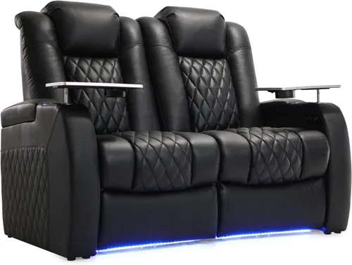 Miniatura 62 de Weilianda Asientos de Cine en Casa de Cuero de Grano Superior Silla Reclinable con Reposacabezas Eléctrico y Reclinación Asientos de Película Sofá