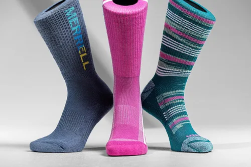 Miniatura 5 de Merrell Calcetines unisex para adultos, reciclados, para uso diario, medio cojín, 3 pares, transpirables para senderismo