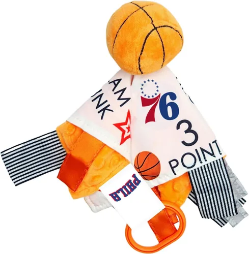 The Learning Lovey Philadelphia 76ers - Juguete de etiqueta para bebé, baloncesto de la NBA, juguetes sensoriales arrugados para bebés, suave y