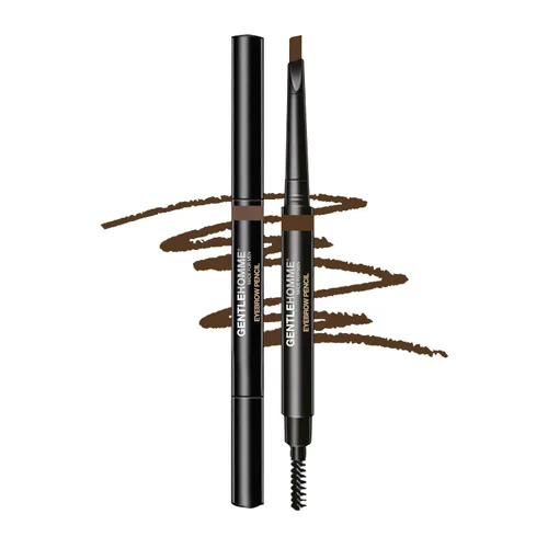 Lápiz de cejas para hombre, color marrón medio, define fácilmente las cejas o el pelo facial, cepillo 2 en 1 y lápiz ultrafino, impermeable, a
