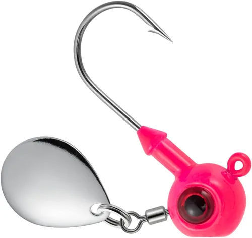 Dr.Fish Paquete de 10 jigs Underspin cabezas de agua dulce Swimbait Ball Jig Bass Walleye anzuelos de pesca Colorado Spinner Blade Parte inferior