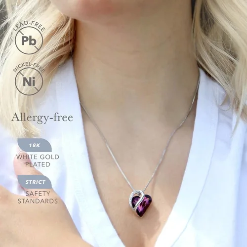 Miniatura 2 de Leafael - Collares para mujer, dije de corazón de amor infinito con cristales de piedra natal, cadena chapada en plata de 18 + 2 pulgadas, regalo