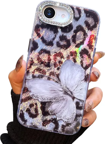 Miniatura 138 de I-MGAE-IN-AR Funda compacta para iPhone 11, diseño de mariposa, marco de protección de lente de cámara con diamante 3D, bonitas fundas protectoras