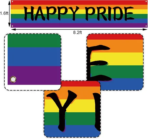 Miniatura 3 de Nepnuser Cartel de Feliz Orgullo al aire libre del mes del orgullo LGBTQ + cartel de decoración de jardín para patio delantero