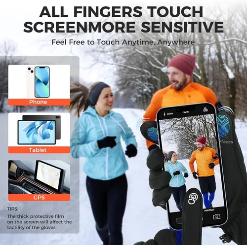 Miniatura 3 de AURUZA Winter Gloves for Men Womens, Waterproof Cycling Gloves for Men and Womens Cold Weather, Touch Screen Anti-Slip Gloves