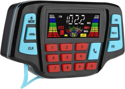 Miniatura 9 de AMONIDA Altavoces estéreo para motocicleta, reproductor de MP3 de motocicleta, sistema de altavoces estéreo de audio USB, portador de tarjeta