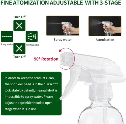 Miniatura 3 de HOMBYS Botellas vacías de vidrio transparente de 8 onzas con protección de funda de silicona, recipientes recargables para soluciones de limpieza