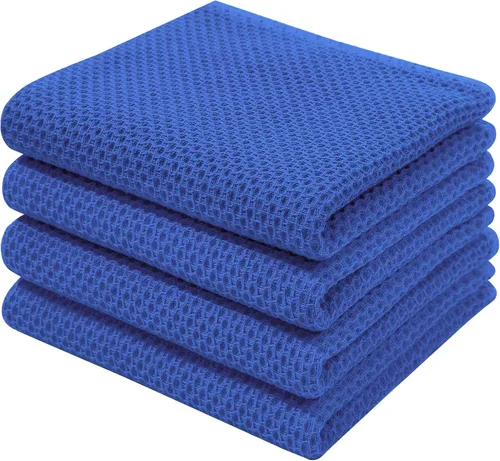 Miniatura 132 de Homaxy Paños de cocina de 100% algodón con tejido de gofre, ultra suaves, absorbentes, de secado rápido, 12 x 12 pulgadas, paquete de 6, amarillo