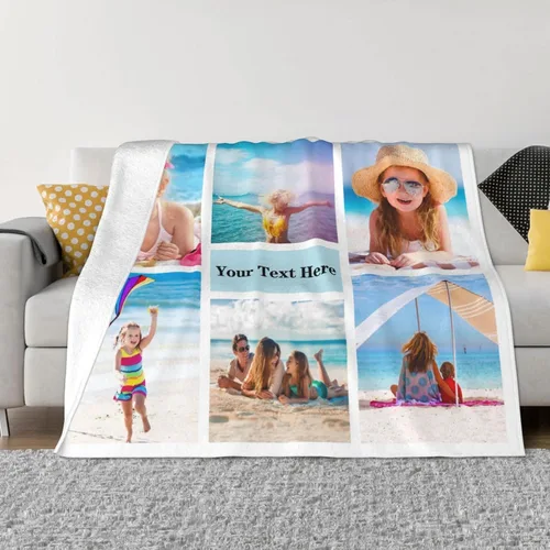 Miniatura 21 de Manta personalizada con foto, mantas de pollo personalizadas para niña, regalo de niño, manta familiar personalizada de franela polar con foto