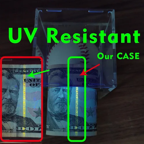 Miniatura 2 de Paquete de 2 vitrinas de béisbol con protección UV con diseño apilable, caja de acrílico transparente para bolas de autógrafos