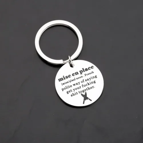 Miniatura 4 de ENSIANTH Llavero de chef Mise En Place Regalo de cocina culinaria Regalo de preparación de alimentos El personal aprecia el regalo Llavero
