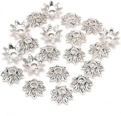 Miniatura 13 de 100 unidades/lote de tapas de cuentas de 0.236 pulgadas para joyas, receptáculo de extremo, ahuecado, toro de flores, bricolaje, espaciado