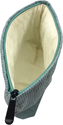 Miniatura 5 de Bolsa de maquillaje para mujeres, bolsa de cosméticos de pana con diseño estético, bolsa de mano para damas, estuche para lápices para niñas, lindo
