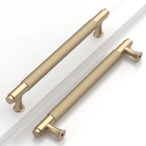 Miniatura 13 de Paquete de 10 tiradores dorados de 5 pulgadas (128 mm) para armarios con estrías, tiradores para cajones de cocina, herrajes para armarios