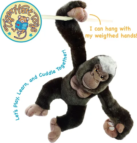 Miniatura 5 de TigerHart Geraldo The Gorilla - Mono de peluche de 14 pulgadas (con brazos colgantes extendidos)