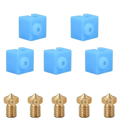 Miniatura 7 de 5 boquillas de latón K1 y calcetines de silicona para K1, impresora 3D, 5 boquillas de alta velocidad de 0.016 in y 5 calcetines de silicona