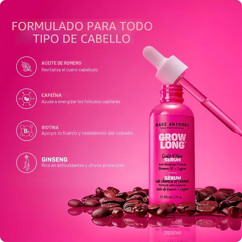 Miniatura 5 de Marc Anthony Grow Long Scalp & Hair Serum - Fórmula Anti-Rotura Nutre, Fortalece e Hidrata el Cuero Cabelludo y los Folículos Capilares - Brillo