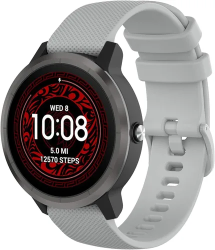 Correa de reloj Garmin Approach S40 S12 S42 para mujeres y hombres, correa de repuesto de silicona de liberación rápida de 0.787 pulgadas para Gris