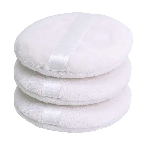 Topwon Soplo de polvo de 4 pulgadas, lavable de cuerpo grande para limpieza facial, maquillaje y mezcla de base de polvo, suave y peludo 3 PAQUETES