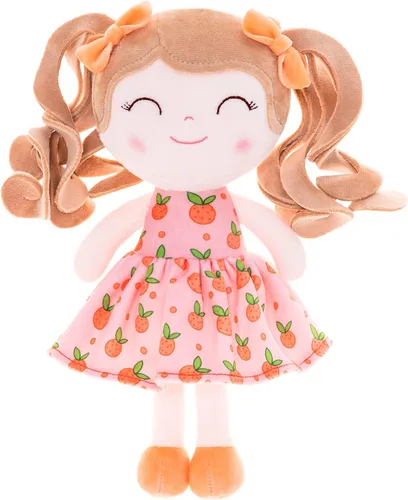 Miniatura 4 de Gloveleya Muñeca Baby Dolls Soft Rag Doll Baby Girl Regalos Curly Spring Girl - Naranja 9 pulgadas