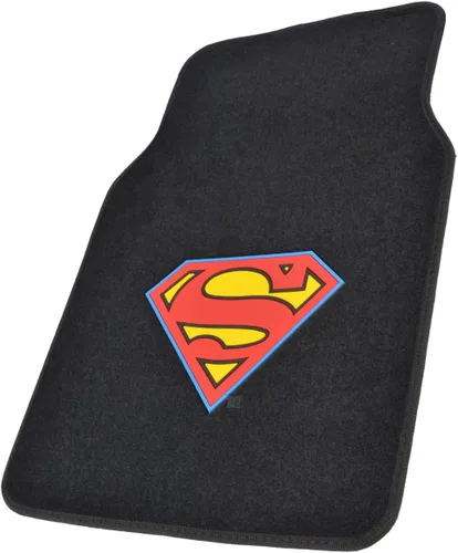 Miniatura 2 de BDK Warner Brothers DC Comics Superman - Tapetes de piso para automóvil, ajuste universal delantero 26 x 16.5 pulgadas y traseras 14 x 16.5