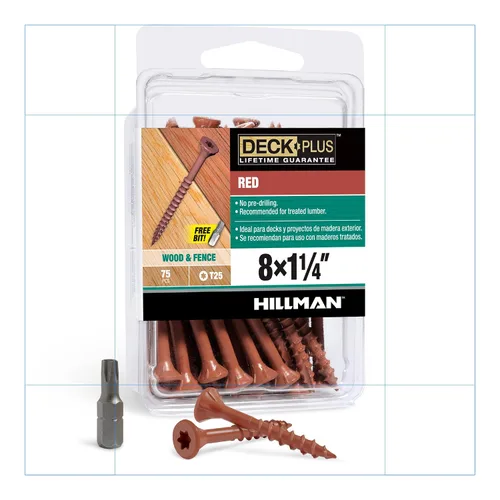 Miniatura 51 de Deck Plus Tornillos para Madera Exterior y Cercas con Revestimiento Epoxi de 2-1/2 Pulgadas #10 x 2-1/2" Torx/Star Drive Incluido Rosca Gruesa, Verde