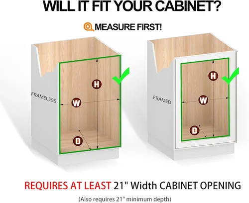Miniatura 4 de JOWBOOW Organizador de gabinete extraíble (20" An x 21" Pr), Estantes extraíbles para gabinetes de cocina, Cajones deslizables de metal resistente