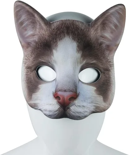 Miniatura 2 de 1 máscara de gato realista de Halloween, máscara de gato para Halloween, Navidad, Pascua, accesorio de fiesta de disfraces Máscara de gato estilo B