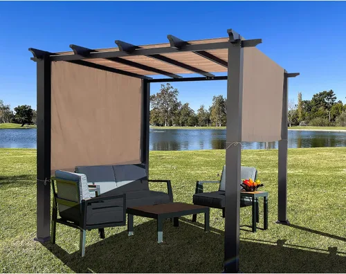 Miniatura 3 de Alion Home Toldo universal impermeable para pérgola – Toldo de repuesto para pérgola – Cubierta de sombra ajustable para exteriores con varillas