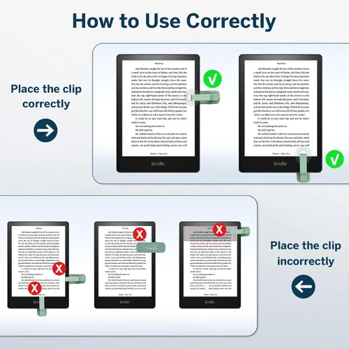 Miniatura 8 de [Compatible con fundas] Anillo pasador de páginas con control remoto para Kindle Paperwhite Oasis Scribe Kobo eReaders, controles remotos para verde