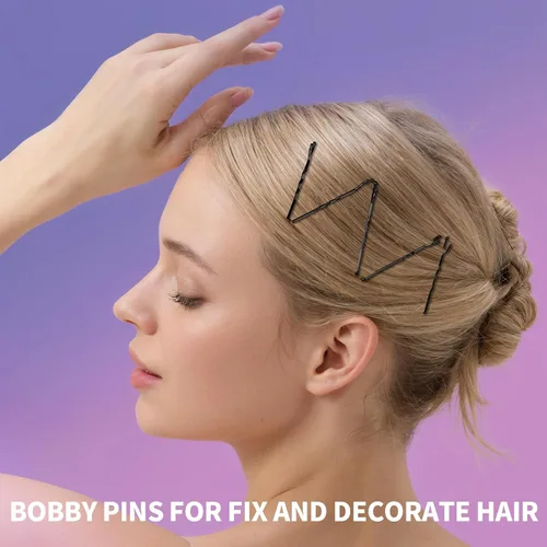 Miniatura 4 de Teenitor 100 alfileres negros Bobby, alfileres de pelo negros, horquillas para el cabello para mujeres y niñas de 2 pulgadas