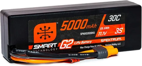 Spektrum 11.1V 5000mAh 3S 30C Smart LiPo G2 Estuche rígido: IC3, SPMX53S30H3
