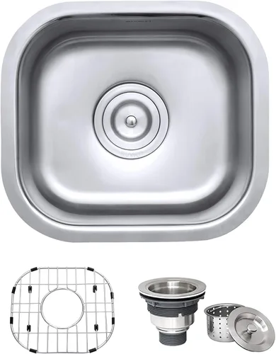 Miniatura 11 de Fregadero para cocina, Ruvati Parma, montaje bajo encimera, calibre 16, RVM4131 Acero inoxidable