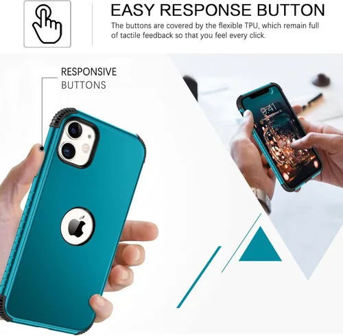 Miniatura 4 de BENTOBEN Funda para iPhone 11, funda para teléfono iPhone 11, resistente 2 en 1, protección completa rugosa a prueba de golpes, híbrida parachoques