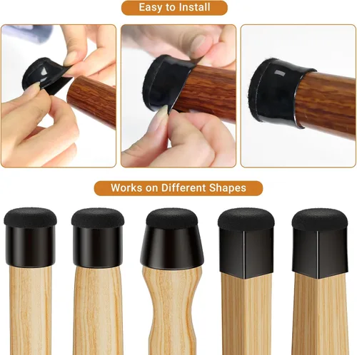 Miniatura 5 de 24 piezas de protectores de pata de silla de silicona extra pequeños (1,5 cm - 2 cm) almohadillas de goma y fieltro para patas de muebles