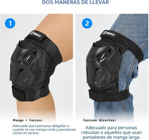 Miniatura 7 de Tanden Equipo de Protección para Patinaje Rodilleras y Coderas Protectores de Muñeca para Patinaje sobre Ruedas Monopatín, Almohadillas de Patinaje