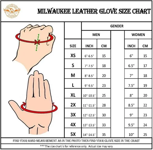 Miniatura 2 de Guantes Milwaukee Leather MG7534 para hombre de piel de ciervo negros con cierre de cincha y correa de muñeca para motocicleta
