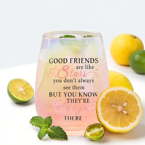 Miniatura 6 de Yalucky Regalos de amistad para mujeres, copas de vino, regalos de cumpleaños personalizados para amigos, hombres, regalos especiales para amigos