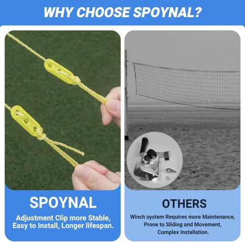 Miniatura 3 de SPOYNAL Red de voleibol portátil para patio trasero y playa, juego de voleibol al aire libre de 20 pies/32 pies con altura ajustable