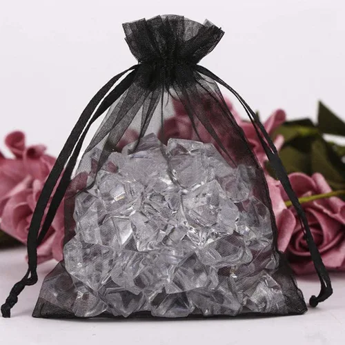 Miniatura 2 de Paquetes de 50 bolsas de organza de regalo de 4 x 6 pulgadas, cordón negro a granel para baby shower, Navidad, cumpleaños de profesores, recuerdos